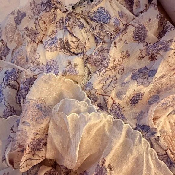 Floral Maxi Dress in Purple and Cream - Picture 15 of 15